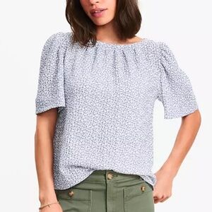 NWT LOFT Garden Flutter Sleeve Top